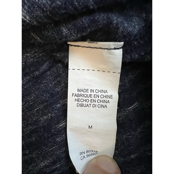 Lucky Brand Mens Sz M Ragland Long Sleeve Shirt Navy Grey Label Softest Knitwear - Picture 12 of 13